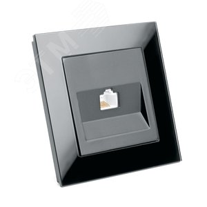 Розетка компьютерная 1-местная RJ-45, серия Катрин, черный, Stekker (GLS00-7007-05) - фото 3