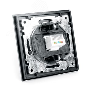 Розетка компьютерная 1-местная RJ-45, серия Катрин, черный, Stekker (GLS00-7007-05) - фото 5