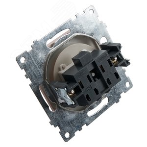 Розетка 1-местная с защитной шторкой (механизм) б/з, 250В, 10А, серия Катрин, серебро - фото 3