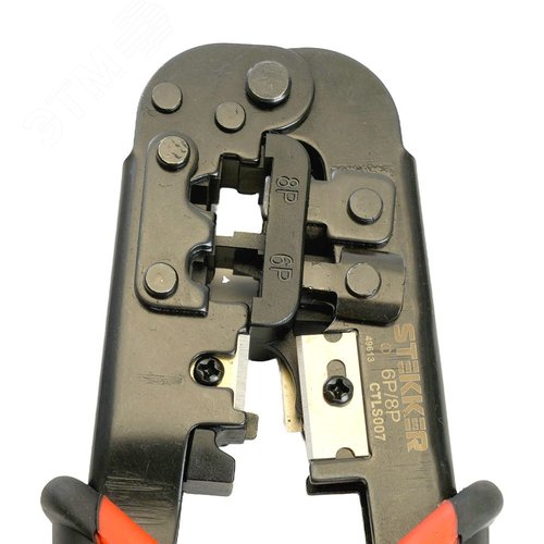 Кримпер для обжима RJ разъемов (RJ-45, RJ-12, RJ-11) черный/красный - фото 3