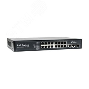 Коммутатор 19-ти портовый 100Mbps PoE RJ-45 2хUplink (S-19/16PA) - Optimus CCTV