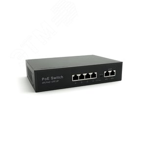 Коммутатор 6-ти портовый 100Mbps PoE RJ-45 2хUplink (S-6/4PA_v.1) - Optimus CCTV