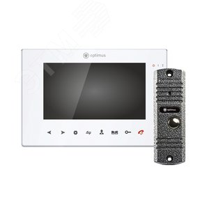 Комплект видеодомофона Optimus VMH-7.8 (w)+ DS-700L (сереб.) (VMH-7.8+DS-700L_s) - Optimus CCTV