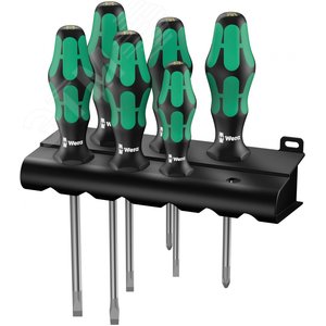 Набор отверток Kraftform Plus Lasertip + подставка 6 предметов. 334/6 Rack (WE-105650) - WERA