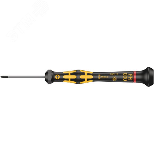 Отвёртка крестовая антистатическая для прецизионных работ 1550 PH ESD Kraftform Micro PH 000X40 мм - WERA