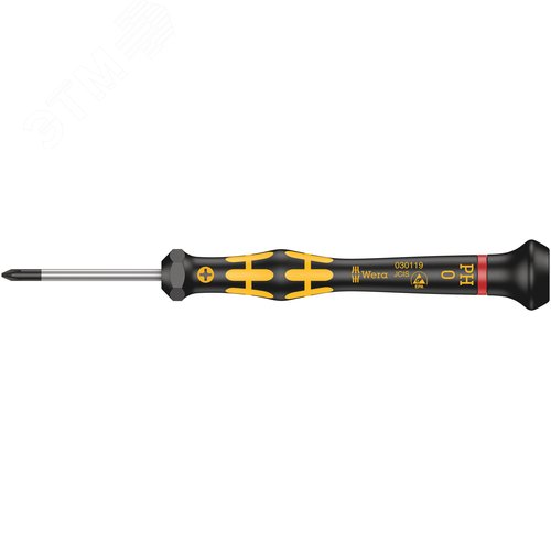 Отвёртка крестовая антистатическая для прецизионных работ 1550 PH ESD Kraftform Micro PH 0X40 мм - WERA