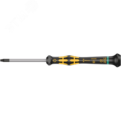 Отвёртка антистатическая для прецизионных работ 1567 TORX HF ESD Kraftform Micro с функцией фиксации крепежа TX 10X60 мм - WERA