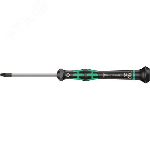 Отвертка для прецизионных работ 2067 TORX BO Micro TX 20X60 мм с отверстием под штифт - WERA