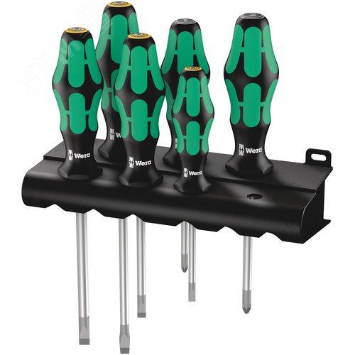 Набор отверток Kraftform Plus Lasertip с подставкой 6 предметов. 334/355/6 Rack - WERA