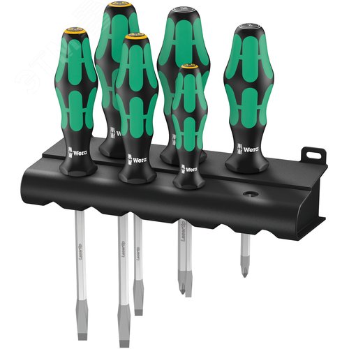 Набор отверток Kraftform Plus Lasertip + подставка 6 предметов. 334/355 SK/6 - WERA