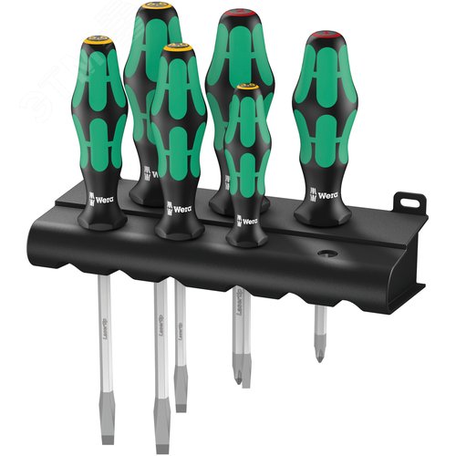 Набор отверток Kraftform Plus Lasertip + подставка 6 предметов. 334 SK/6 Rack - WERA