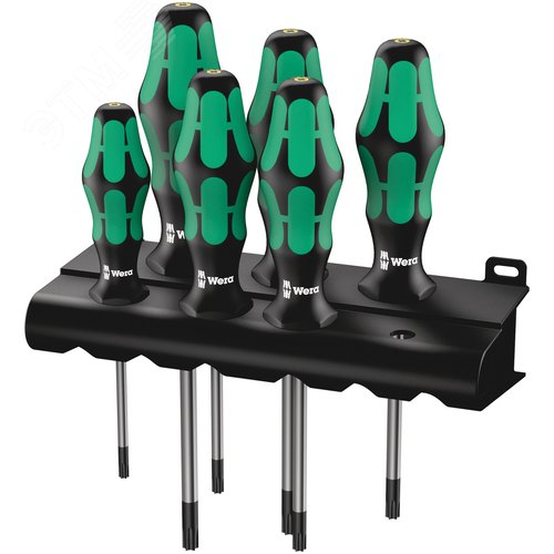 Набор отверток с фиксацией крепежа + подставка 6 предметов. 367/6 TORX HF Kraftform Plus - WERA