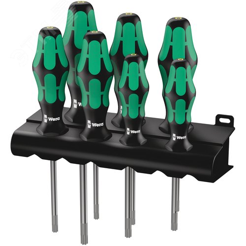 Набор отверток с фиксацией крепежа + подставка 7 предметов. 367/7 TORX HF Kraftform Plus - WERA