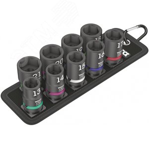 Набор головок торцевых ударных Belt C Impaktor 1 DR 1/2 10 предметов комплектация: 9x 8790 C Impaktor торцевая головка 1/2: 13.0x38.0 14.0x38.0 15.0x38.0 16.0x38.0 17.0x38.0 18.0x38.0 19.0x38.0 20.0x38.0 21.0x38.0 1x Belt C (матерчатый) на 6 инструментов неукомплектованный 71 x 210 мм 1x Набор полосок на липучках 30 200 x 30 мм - WERA