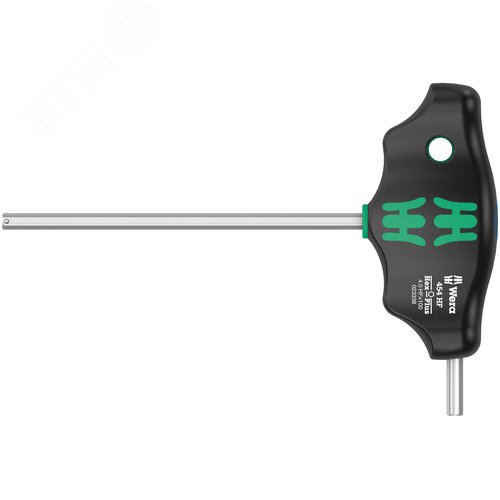 Отвёртка шестигранная 454 Hex-Plus HFс Т-образной рукояткой с функцией фиксации крепежа 4X100 мм с дополнительным коротким рабочим концом - WERA