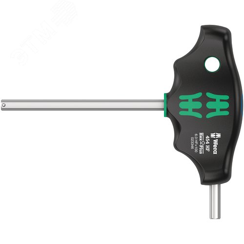 Отвёртка шестигранная 454 Hex-Plus HFс Т-образной рукояткой с функцией фиксации крепежа 6X100 мм с дополнительным коротким рабочим концом - WERA