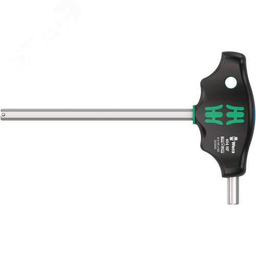 Отвёртка шестигранная 454 Hex-Plus HFс Т-образной рукояткой с функцией фиксации крепежа 8X150 мм с дополнительным коротким рабочим концом - WERA