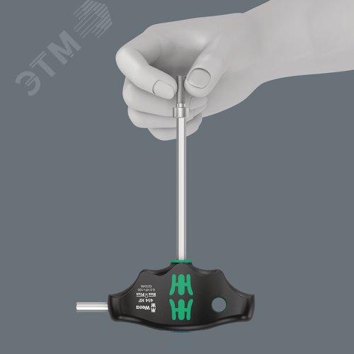 Отвёртка шестигранная 454 Hex-Plus HFс Т-образной рукояткой с функцией фиксации крепежа 5X200 мм с дополнительным коротким рабочим концом - фото 5