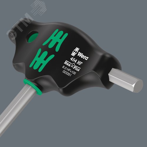 Отвёртка шестигранная 454 Hex-Plus HFс Т-образной рукояткой с функцией фиксации крепежа 5X200 мм с дополнительным коротким рабочим концом - фото 6
