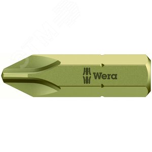 Бита 851/1 AH PH сверхтвердая заостренные грани наконечника шестигранник по всей длине биты хвостовик 1/4 C 6.3 PH 2X25 мм - WERA