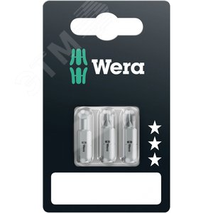 Набор бит 800/1 Z D SL PH PZ SB вязкая твердость хвостовик 1/4 C 6.3 3 шт - WERA