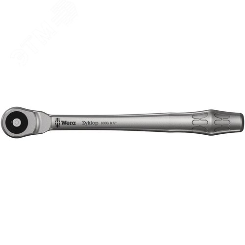 Трещотка сдвижной квадрат 8003 B Zyklop Metal Push DR 3/8X222 мм 76 зубьев - WERA