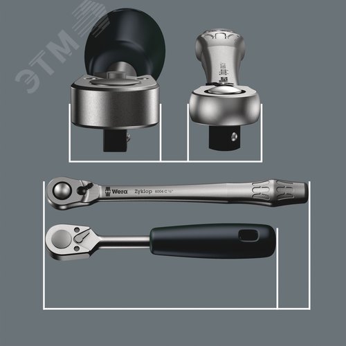 Набор с трещоткой 8100 SB HF 1 Zyklop Metal Switch переключение реверса DR 3/8 с функцией фиксации крепежа 13 предметов комплектация: 1x 8004 B Zyklop Metal трещотка переключение реверса привод 3/8 3/8X222 мм 9x 8790 HMB HF торцевая головка Zyklop 3/8 с функцией фиксации крепежа: 8.0x29.0 10.0x29.0 12.0x29.0 13.0x29.0 15.0x29.0 16.0x29.0 17.0x29.0 18.0x29.0 19.0x29.0 1x 8794 LB Удлинитель Zyklop с муфтой свободного хода длинный 3/8 3/8X200 мм 1x 8794 B Качающийся удлинитель Zyklop 3/8 3/8X76 мм 1x Извлекатель гаек 43X14 мм 1x Набор полосок на липучках 240 240X50 мм - фото 5