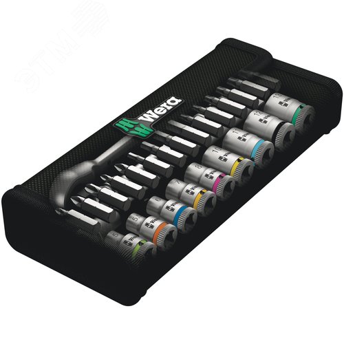Набор с трещоткой 8100 SA 8 Zyklop Metal Switch с реверсом DR 1/4 28 предметов - фото 2