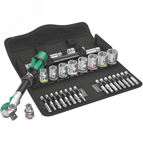 Набор с трещоткой 8100 SB 6 Zyklop Speed DR 3/8 29 предметов - WERA