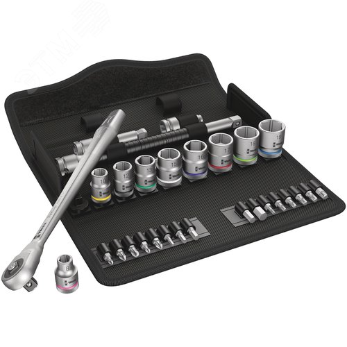 Набор с трещоткой 8100 SB 7 Zyklop Metal Push сдвижной квадрат DR 3/8 29 предметов - WERA