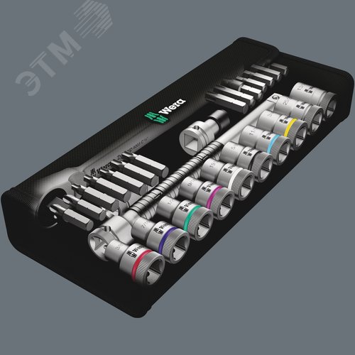 Набор с трещоткой 8100 SC 10 Zyklop Metal Push сдвижной квадрат DR 1/2 28 предметов - фото 10