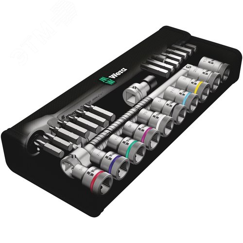 Набор с трещоткой 8100 SC 11 Zyklop Metal Switch с реверсом DR 1/2 28 предметов - фото 2