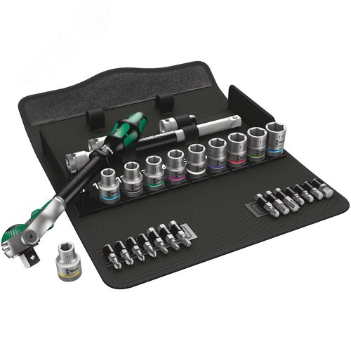 Набор с трещоткой 8100 SC 6 Zyklop Speed DR 1/2 28 предметов - WERA