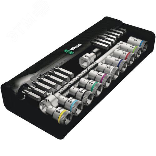 Набор с трещоткой 8100 SC 8 Zyklop Metal Switch с реверсом DR 1/2 28 предметов - фото 2