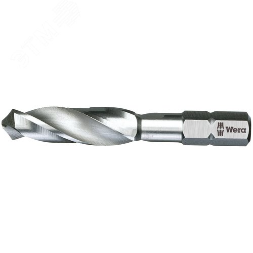Насадка-сверло 848/1 HSS спиральное по металлу хвостовик 1/4 C 6.3 4.1X44 мм - WERA