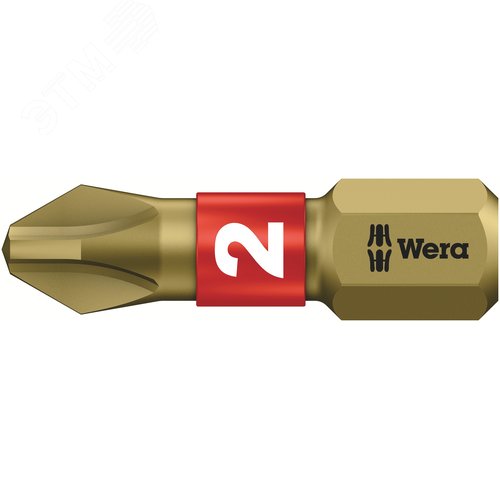 Бита биторсионная 851/1 BTH PH сверхтвердая хвостовик 1/4 C 6.3 PH 2X25 мм - WERA