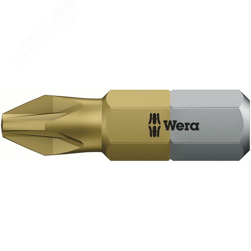 Бита 855/1 TiN PZ сверхтвердое покрытие нитридом титана хвостовик 1/4 C 6.3 PZ 2X25 мм - WERA