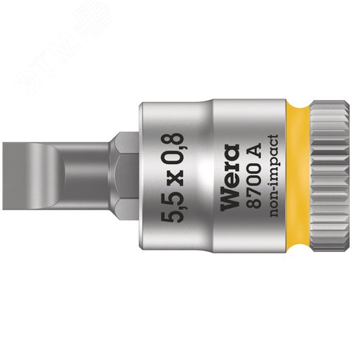 Головка торцевая 8700 A FL Zyklop со вставкой под шлиц DR 1/4 SL 0.8X5.5X28 мм - WERA