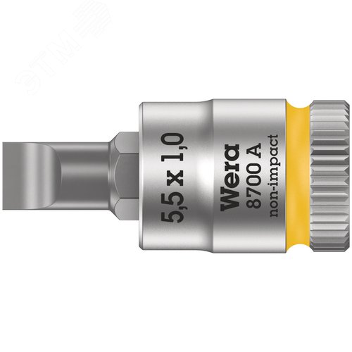Головка торцевая 8700 A FL Zyklop со вставкой под шлиц DR 1/4 SL 1X5.5X28 мм - WERA