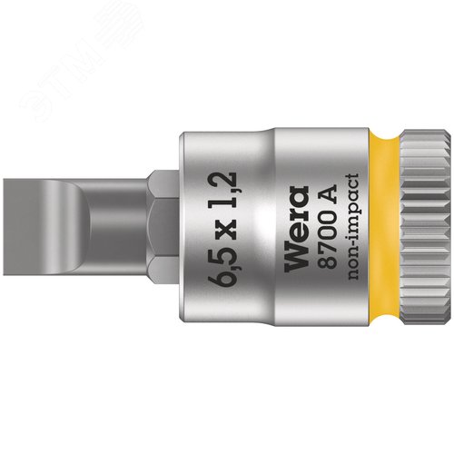 Головка торцевая 8700 A FL Zyklop со вставкой под шлиц DR 1/4 SL 1.2X6.5X28 мм - WERA