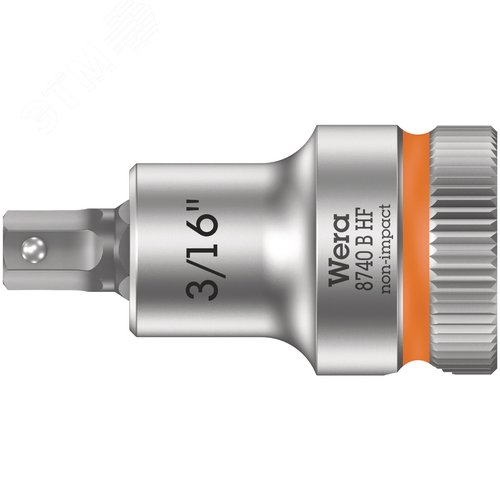 Головка торцевая 8740 B Hex-Plus HF Zyklop со вставкой под внутренний шестигранник DR 3/8 с функцией фиксации крепежа 3/16X35 мм - WERA