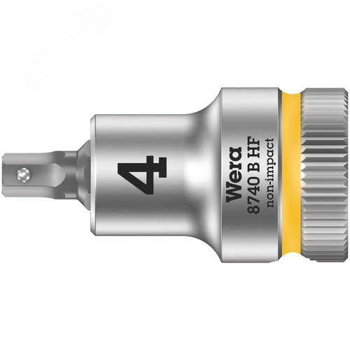 Головка торцевая 8740 B Hex-Plus HF Zyklop со вставкой под внутренний шестигранник DR 3/8 с функцией фиксации крепежа 4X35 мм - WERA