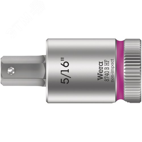 Головка торцевая 8740 B Hex-Plus HF Zyklop со вставкой под внутренний шестигранник DR 3/8 с функцией фиксации крепежа 5/16X38.5 мм - WERA