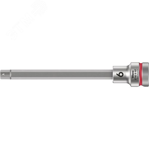 Головка торцевая 8740 B Hex-Plus HF Zyklop со вставкой под внутренний шестигранник DR 3/8 с функцией фиксации крепежа 6X107 мм - WERA