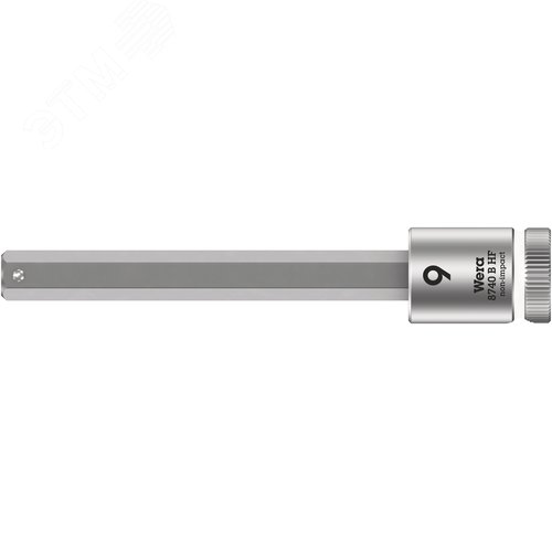Головка торцевая 8740 B Hex-Plus HF Zyklop со вставкой под внутренний шестигранник DR 3/8 с функцией фиксации крепежа 9X100 мм - WERA