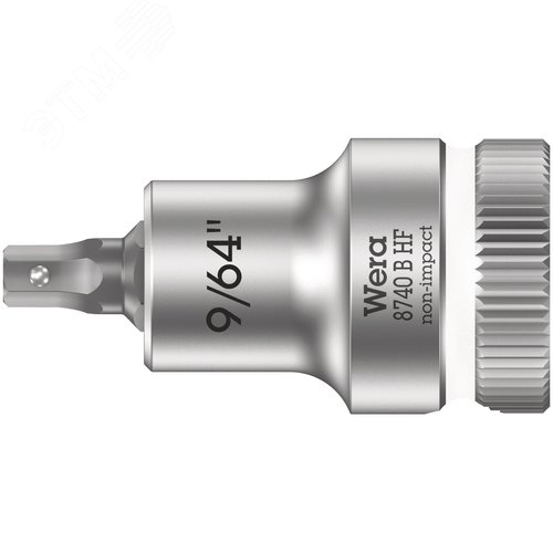 Головка торцевая 8740 B Hex-Plus HF Zyklop со вставкой под внутренний шестигранник DR 3/8 с функцией фиксации крепежа 9/64X35 мм - WERA