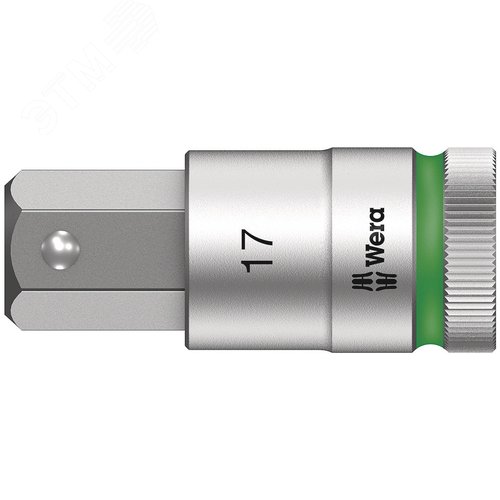 Головка торцевая со вставкой под внутренний шестигранник 8740 C Hex-Plus HF Zyklop DR 1/2 с фиксацией крепежа 17X60 мм - WERA