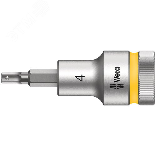 Головка торцевая со вставкой под внутренний шестигранник 8740 C Hex-Plus HF Zyklop DR 1/2 с фиксацией крепежа 4X60 мм - WERA