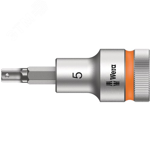 Головка торцевая со вставкой под внутренний шестигранник 8740 C Hex-Plus HF Zyklop DR 1/2 с фиксацией крепежа 5X60 мм - WERA
