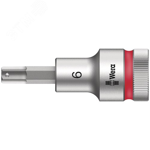 Головка торцевая со вставкой под внутренний шестигранник 8740 C Hex-Plus HF Zyklop DR 1/2 с фиксацией крепежа 6X60 мм - WERA